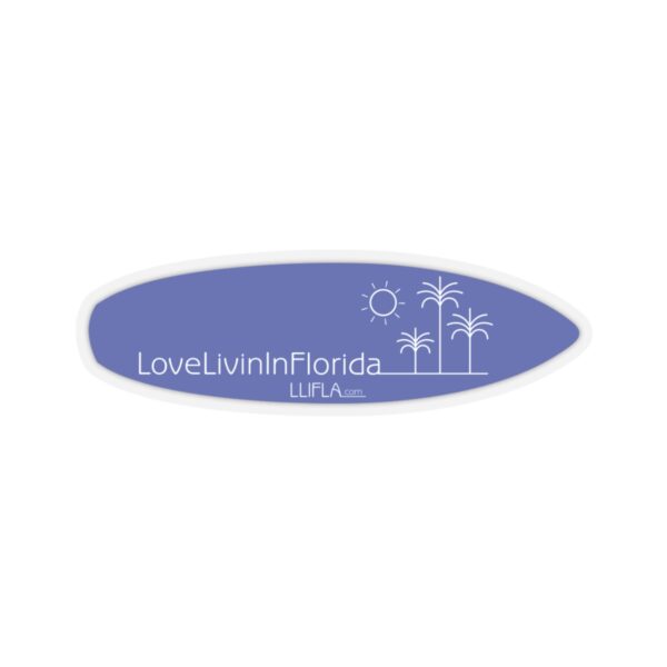 Surfboard Shaped Stickers Love Livin In Florida Palm Trees - Image 7