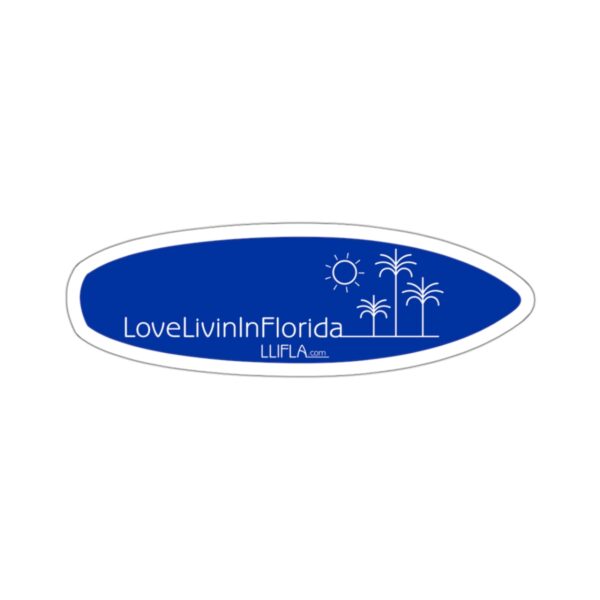 Surfboard Shaped Stickers Love Livin In Florida Palm Trees - Image 4